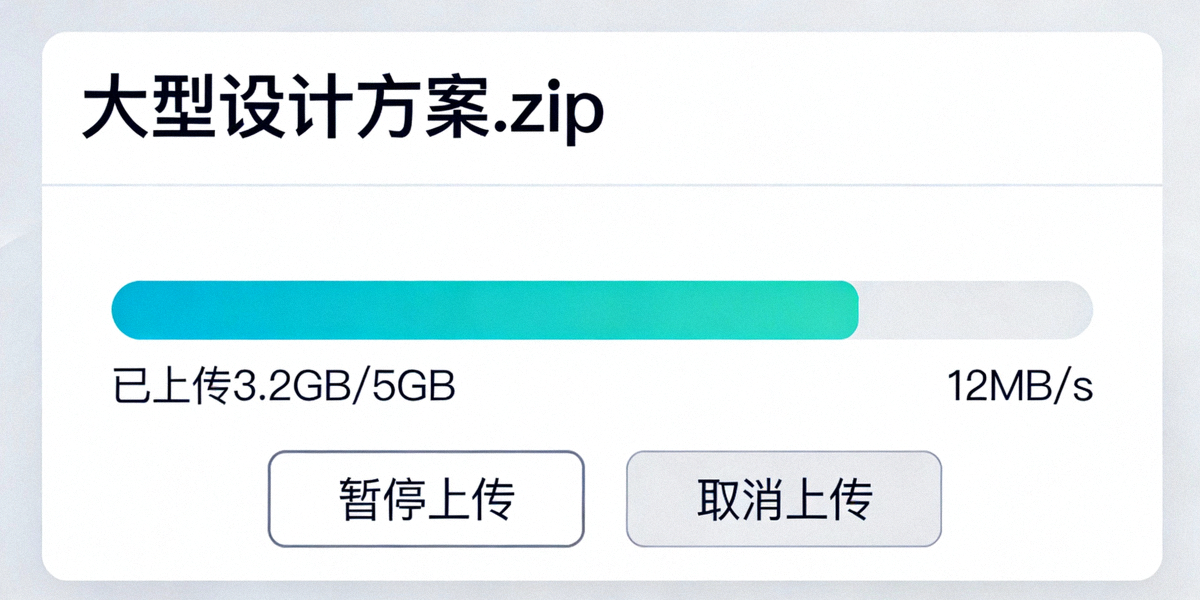 大文件传输进度条实例，展示Telegram桌面版上传大文件的界面